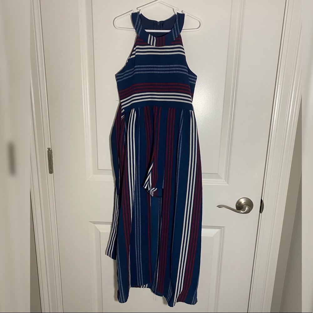 Girls size 7 formal jumpsuit. Floorlength dress overlay with short under.